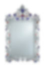 Handcrafted French style mirror with blue and red glass details
