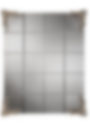 Handcrafted classic mirror with silver leaf finish and square-patterned central mirror